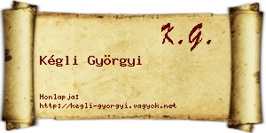 Kégli Györgyi névjegykártya